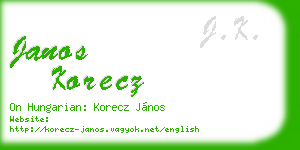 janos korecz business card